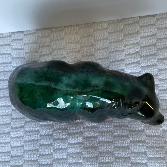 Vintage Evangeline Pottery Ceramic Green Drip Glaze - Bear - Picture 9 of 16